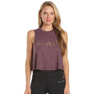 Spiritual Gangster Stay Gold Crop Tank NWT